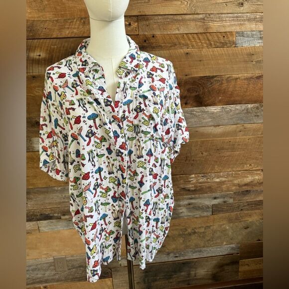 A-Lab “Shroomies” Short Sleeve Button Down - Picture 1 of 12